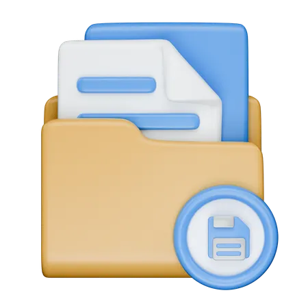 Folder Save  3D Icon