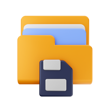 Folder save  3D Icon