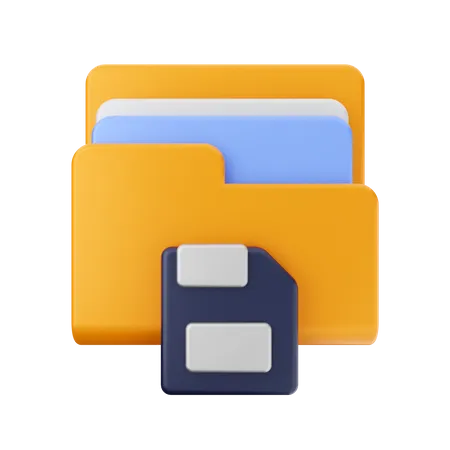 Folder save  3D Icon