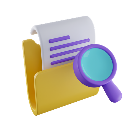 Folder Search  3D Icon