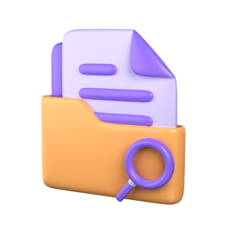 Folder Search  3D Icon