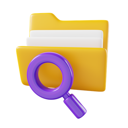 Folder Search  3D Icon