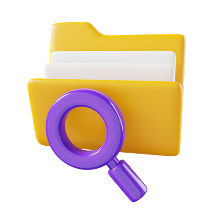 Folder Search 3D Icon