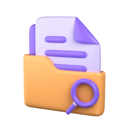 3 D Folder Search Icon 3D Icon
