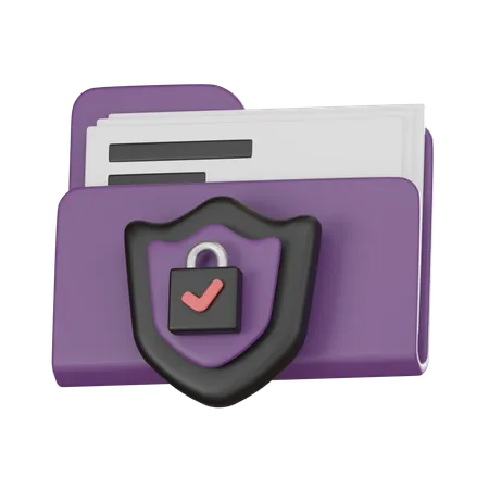 Secure Folder Icon Symbolizing Digital Security And Data Protection Perfect For Illustrating Cybersecurity Concepts And Safeguarding Information 3 D Render 3D Icon