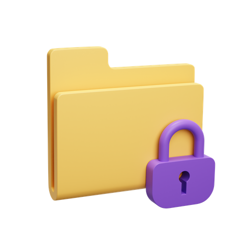 Folder Security  3D Illustration