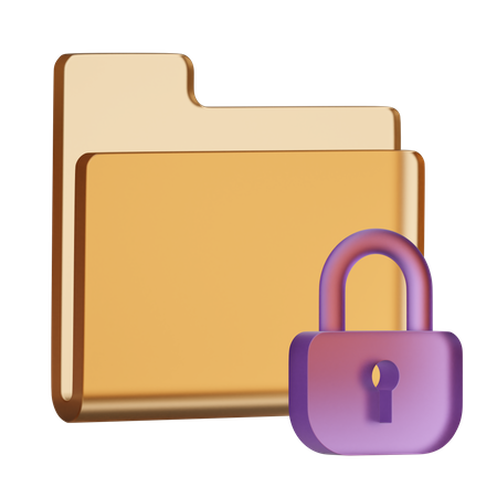 Folder Security  3D Illustration