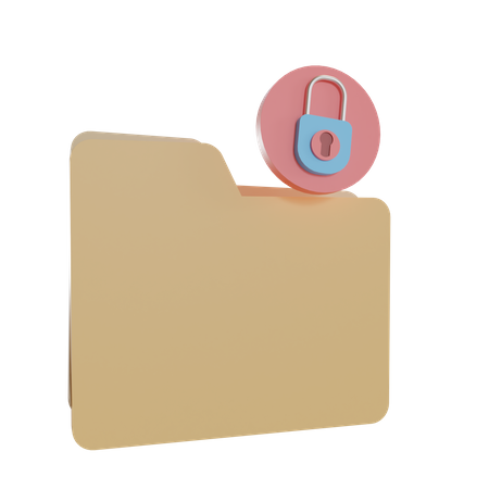 Folder Security  3D Illustration