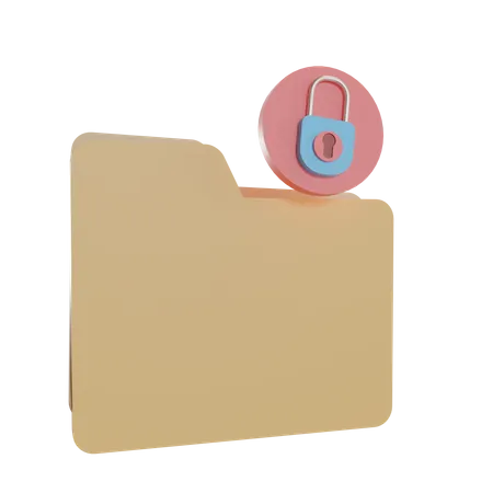 Folder Security  3D Illustration