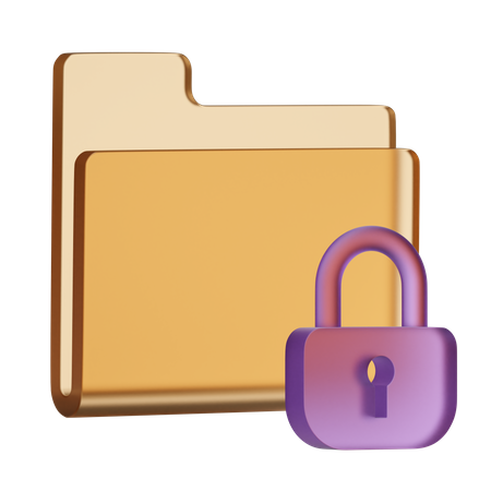 Folder Security 3D Illustration