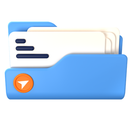 Folder Send  3D Icon