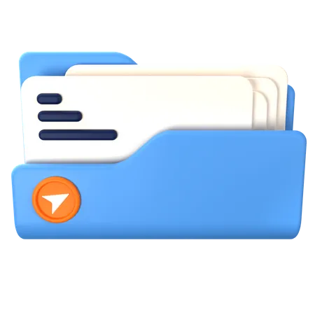 Folder Send  3D Icon