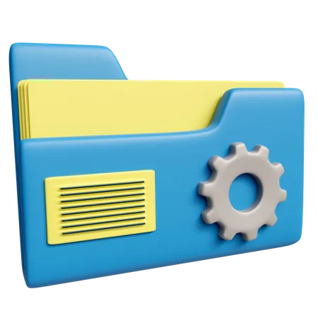 Folder Setting Document 3 D Icon With High Resolution Render Business Illustration 3D Icon