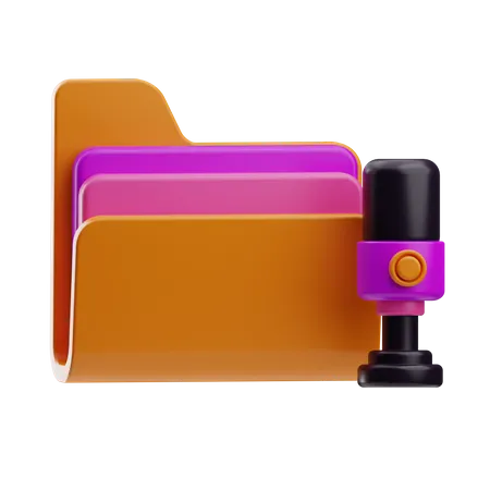 Folder Storage Podcast  3D Icon