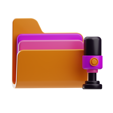 Folder Storage Podcast  3D Icon