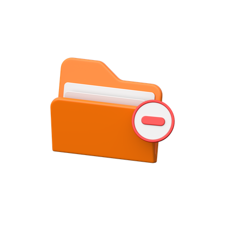 Folder Subtract  3D Icon