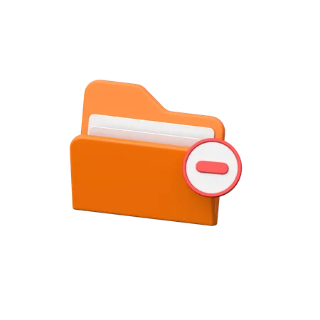 Folder Subtract  3D Icon