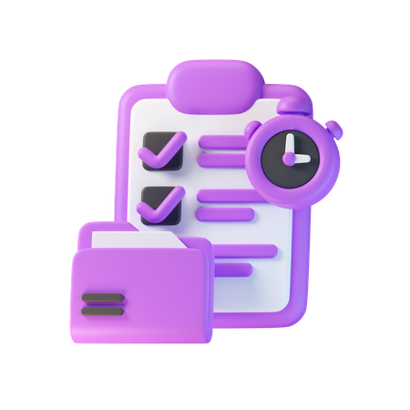 Folder Time  3D Icon