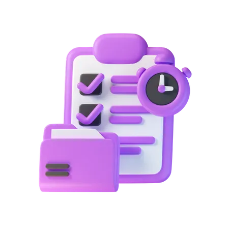 Folder Time  3D Icon