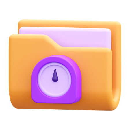 Folder Time  3D Icon