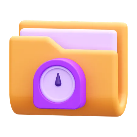 Folder Time  3D Icon