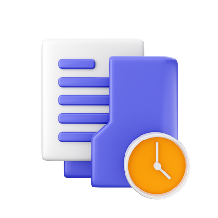 Folder Time 3D Icon