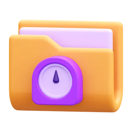 Folder Time 3 D Render Icon 3D Icon