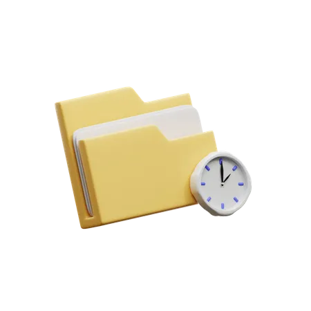 Folder Time  3D Icon