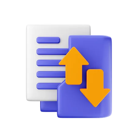 Folder Transfer Data  3D Icon