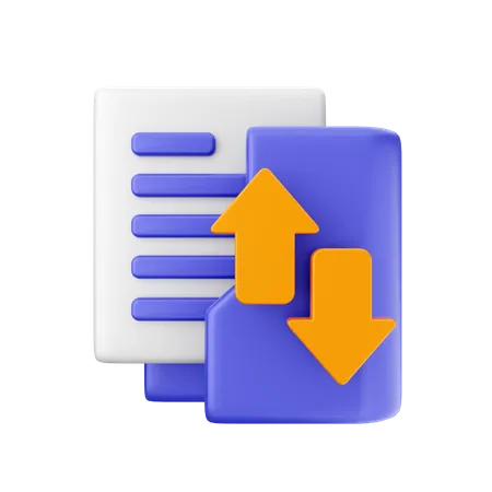 Folder Transfer Data 3D Icon