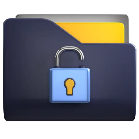Folder Unlock  3D Icon