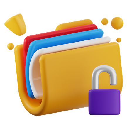 Folder Unlock  3D Icon