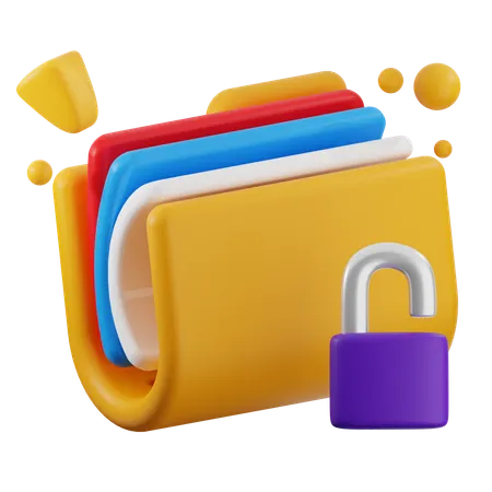 Folder Unlock  3D Icon