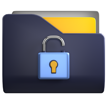 Folder Unlock  3D Icon