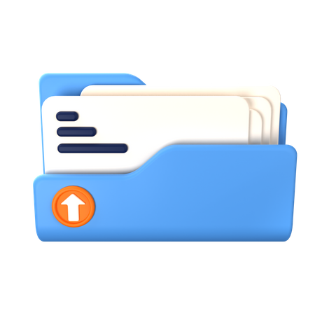 Folder Upload  3D Icon