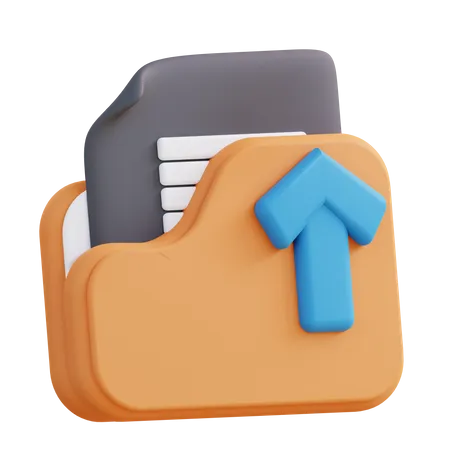 3 D Illustration Of File Management Folder Upload 3D Icon