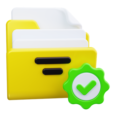 Folder Verify  3D Icon