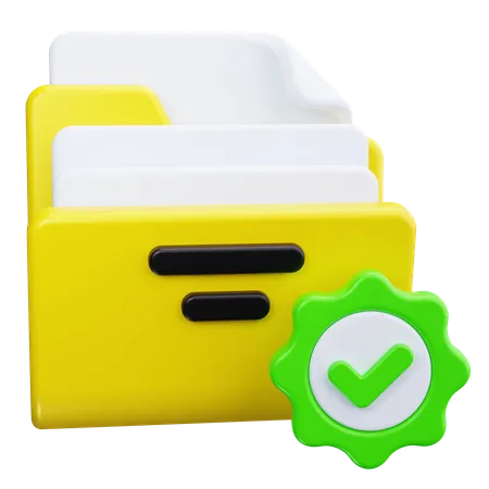 Folder Verify  3D Icon