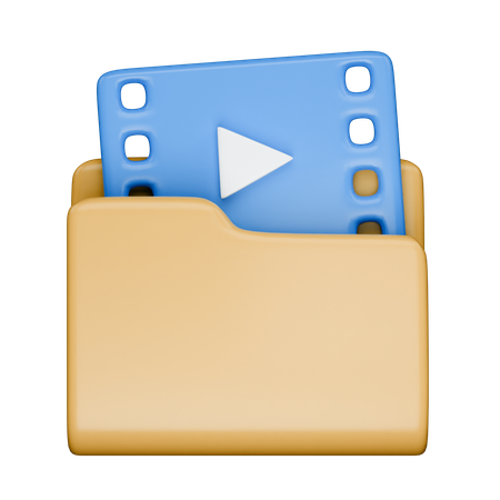 Folder Video  3D Icon