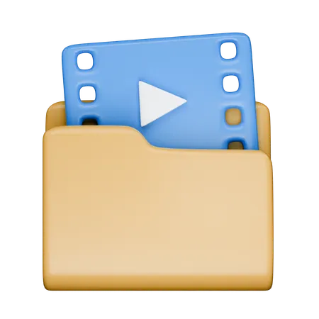 Folder Video  3D Icon