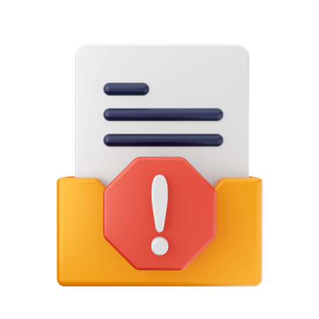 Folder Warning  3D Icon