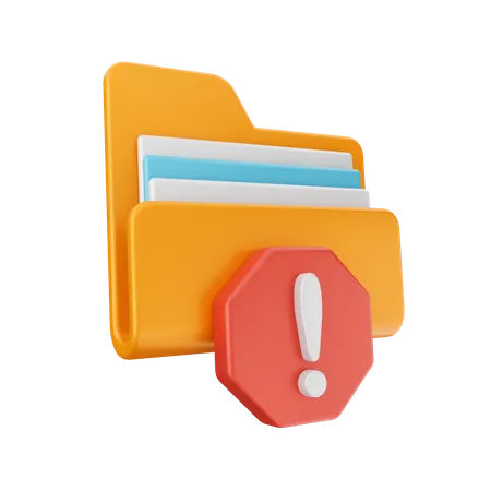 Folder Warning  3D Icon