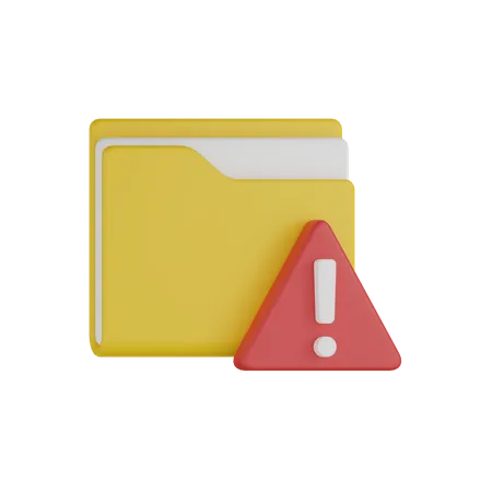 Disk Full Warning Folder 3D Icon