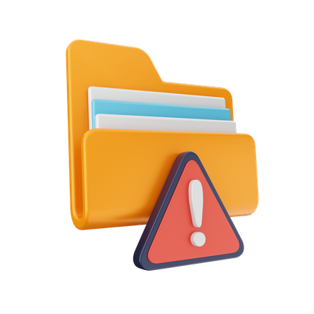 Folder Warning 3D Icon