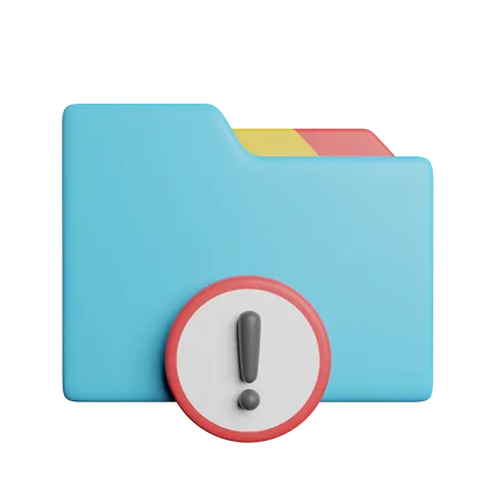 Folder Warning File 3D Icon
