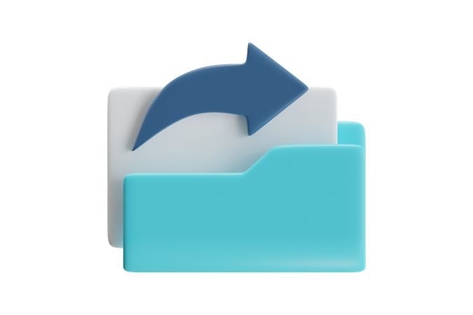 Folder With Arrow File Transfer  3D Icon