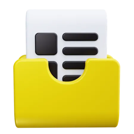 契約書付きフォルダ  3D Icon