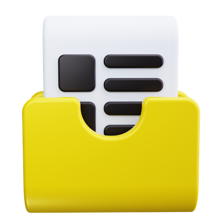 Folder With Contract  3D Icon