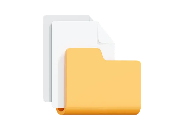 Folder With Documents  3D Icon