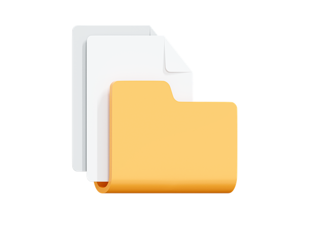 Folder With Documents  3D Icon